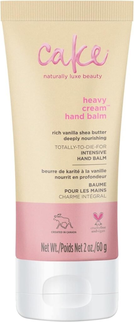 Cake Beauty Repairing Hand Cream, Heavy Cream – Intensive, Deeply Nourishing Hand Cream - Shea Butter, Coconut Oil, Aloe Vera  Green Tea – Vanilla Hand Cream for Dry Hands - Travel Size - 2 Oz. / 60 g