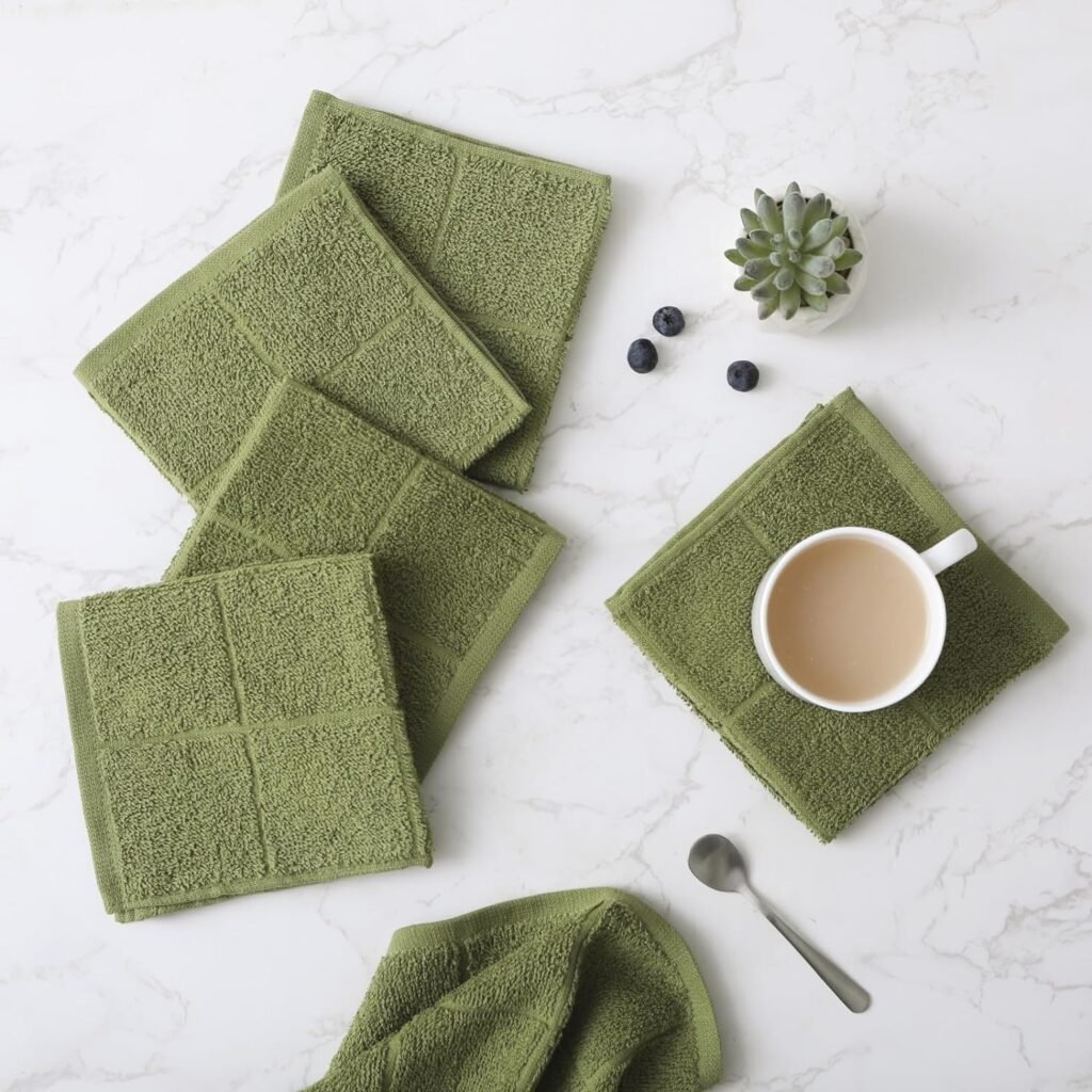 Dishcloths Kitchen Highly Absorbent Dish Rags 100% Cotton Dish Cloths for Washing Dishes, Cleaning