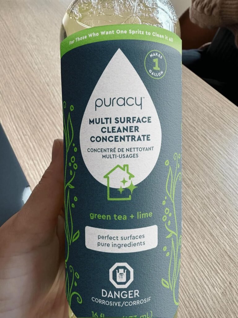 Puracy 99.9% Natural All Purpose Cleaner Concentrate - Makes 128oz Multi Purpose Cleaner - Green Tea  Lime - Surface Cleaner, Floor Cleaner, Kitchen, Cleaner, Bathroom Cleaner - Cleaning supplies