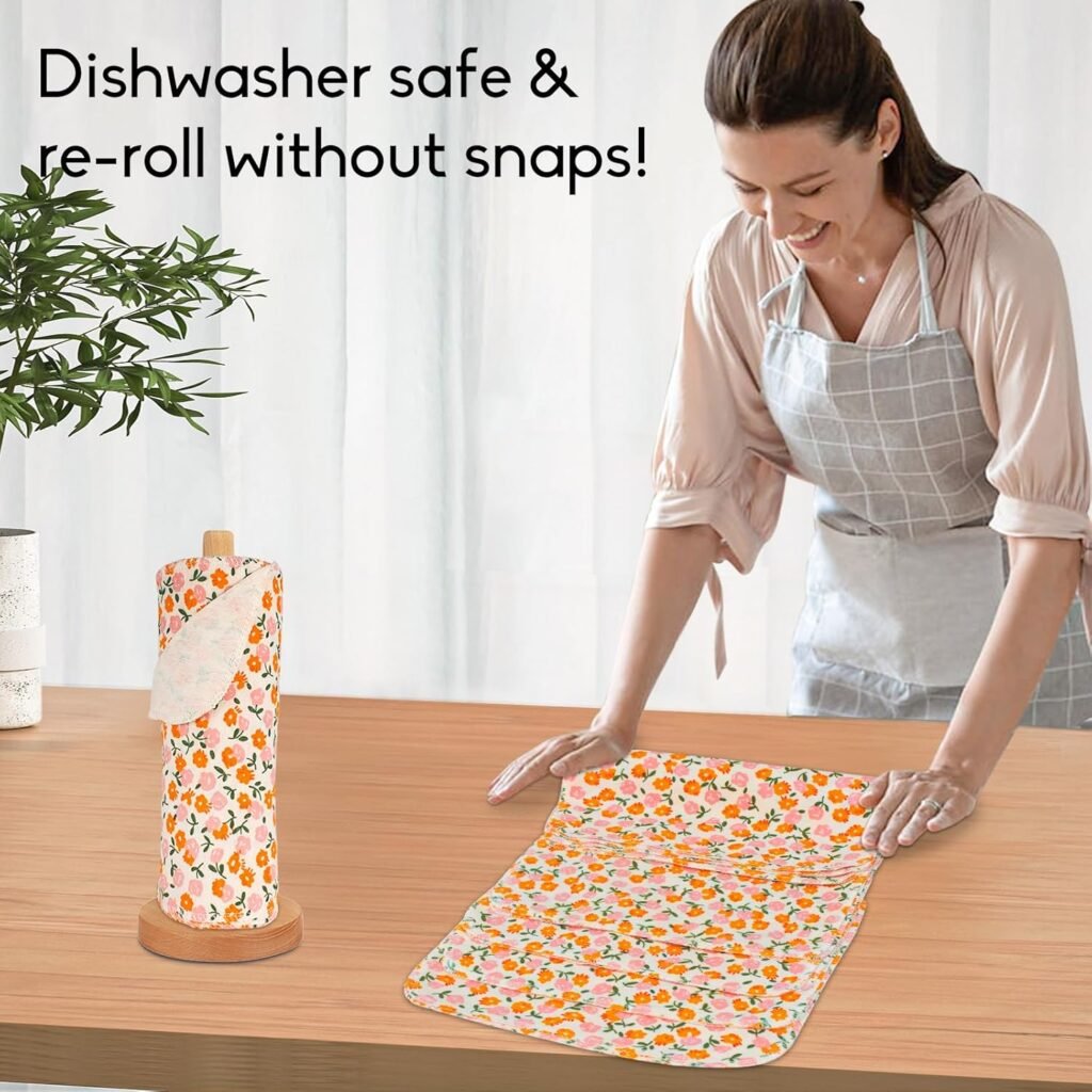 Reusable Paper Towels -Value 25 Pack Washable Cotton Soft Absorbent Cloth Placemats for Kitchen Dining Table with Wash Bag Sustainable Eco Friendly