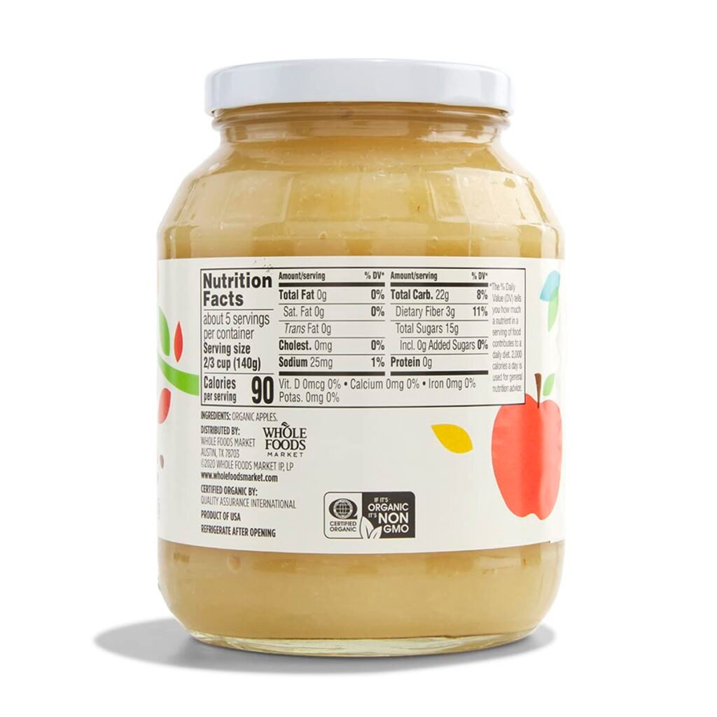 365 by Whole Foods Market, Organic Unsweetened Apple Sauce, 24 Ounce