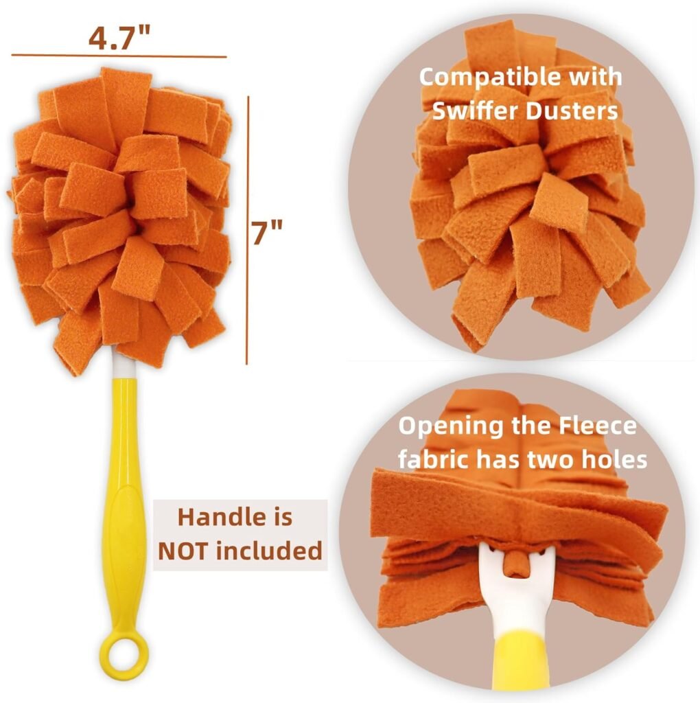 6 Layer Fleece Duster Refills for Swiffer Hand Duster, Zero Waste, Reusable and Washable Replacement Dusters for Cleaning Ceiling Fan Hardwoods (6 Pack-Multicolour-A)