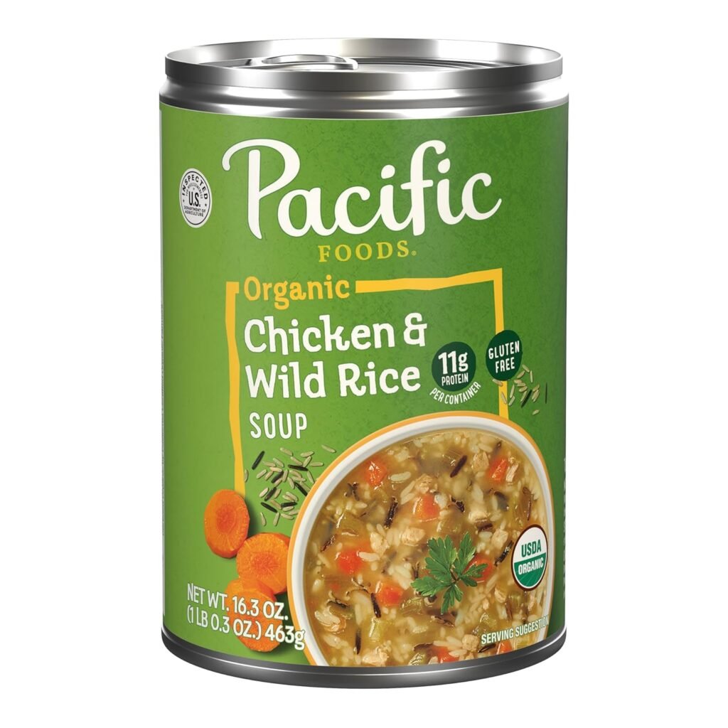 Pacific Foods Organic Chicken and Wild Rice Soup, 16.3 oz Can