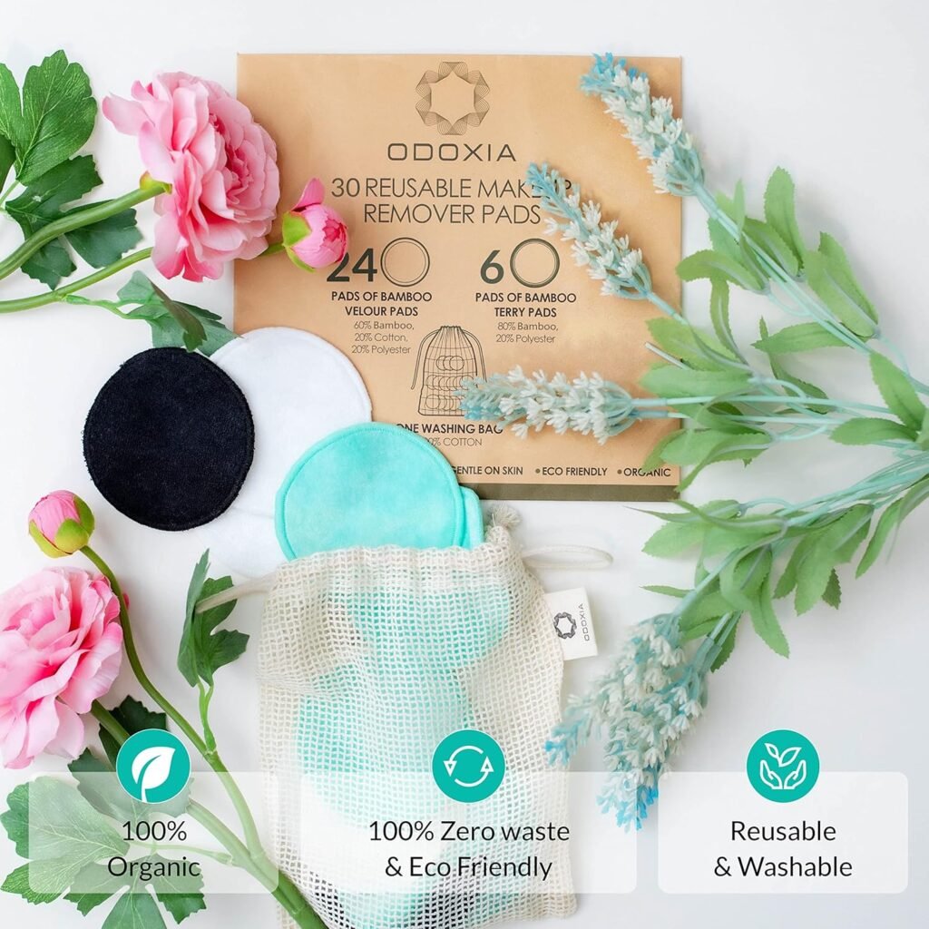 Reusable Makeup Remover Pads | Eco Friendly  Zero Waste Cotton Rounds | Beauty Products | 15 Natural  Organic Face Pads with Laundry Bag | Soft for All Skin Types | Bamboo Wipes for Facial Cleansing