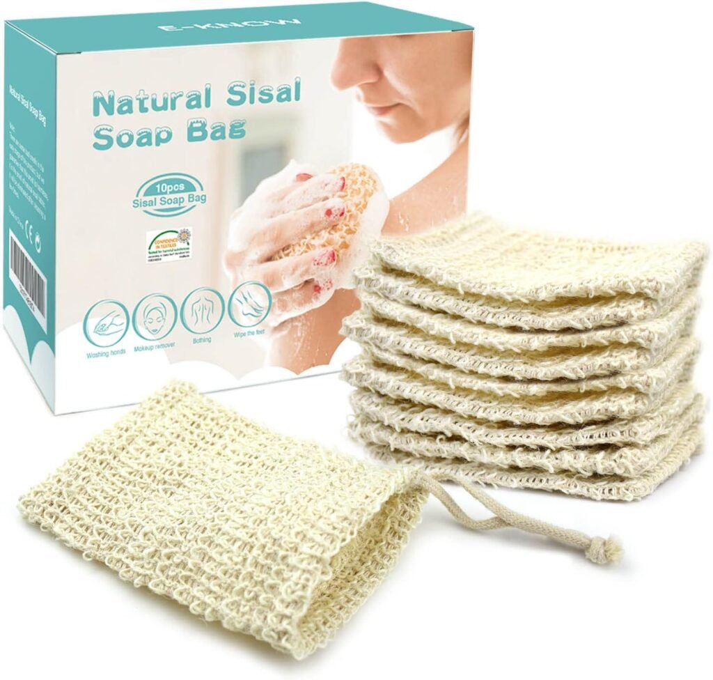 Soap Bag, 10 Pack Natural Sisal Soap Saver, Zero Waste Plastic-free Soap Net, Foaming and Drying The Soap, Massage, Peeling